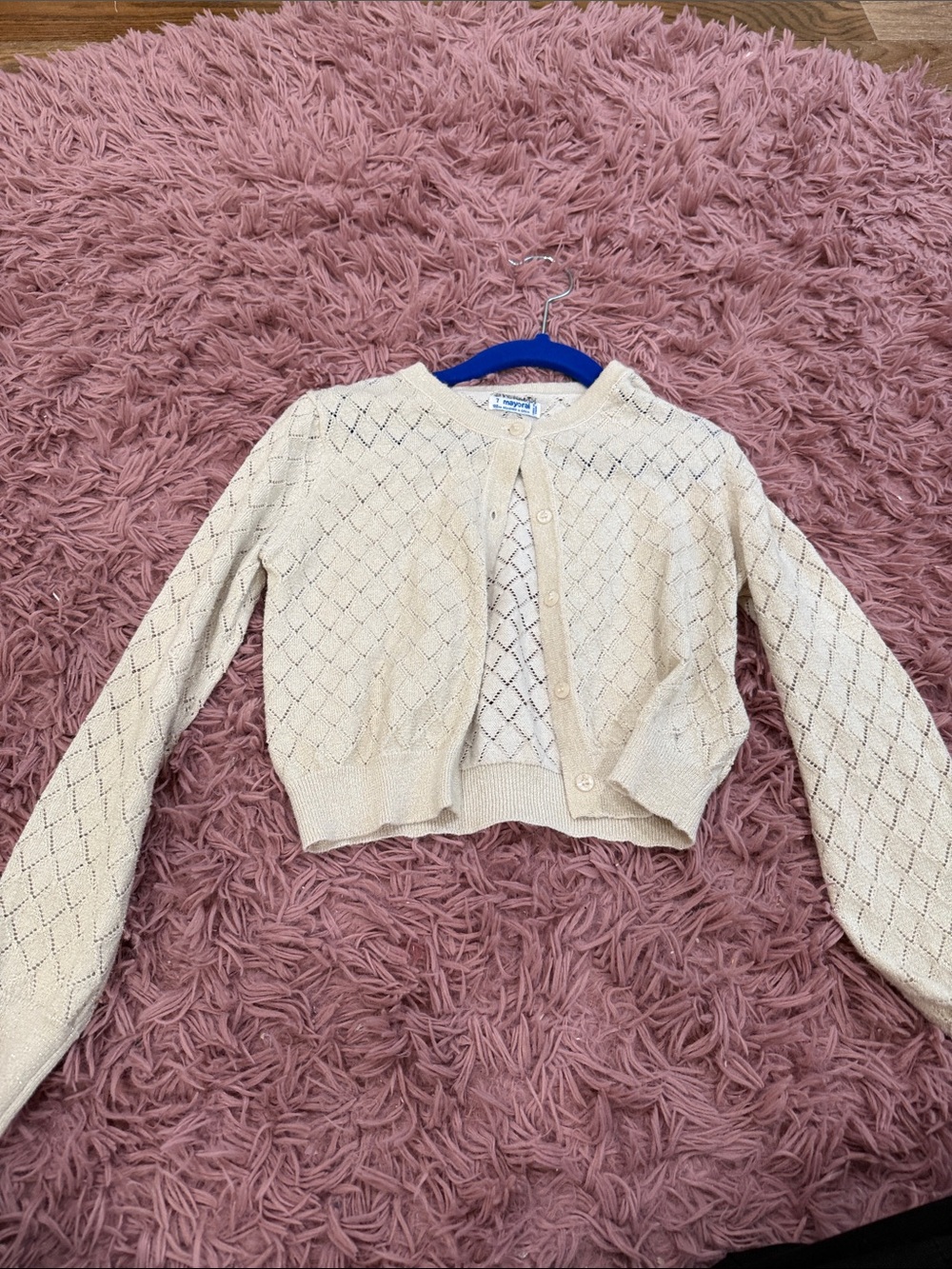 Mayoral girls gold button down cardigan